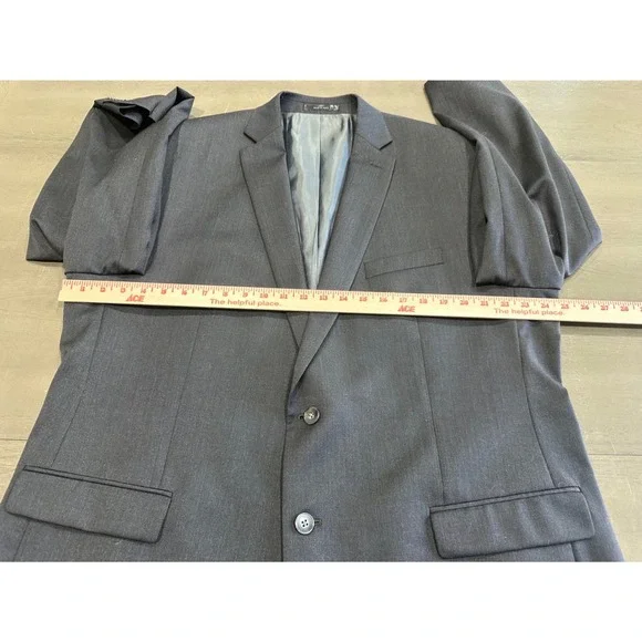 Calvin Klein Mens Charcoal Gray 100% Wool 2 Button Blazer Suit Jacket 48L - Picture 11 of 16